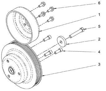 Engine Service Parts - Crank Pulley Mount Diagram and Parts List for 076168-00  Briggs and Stratton Generator